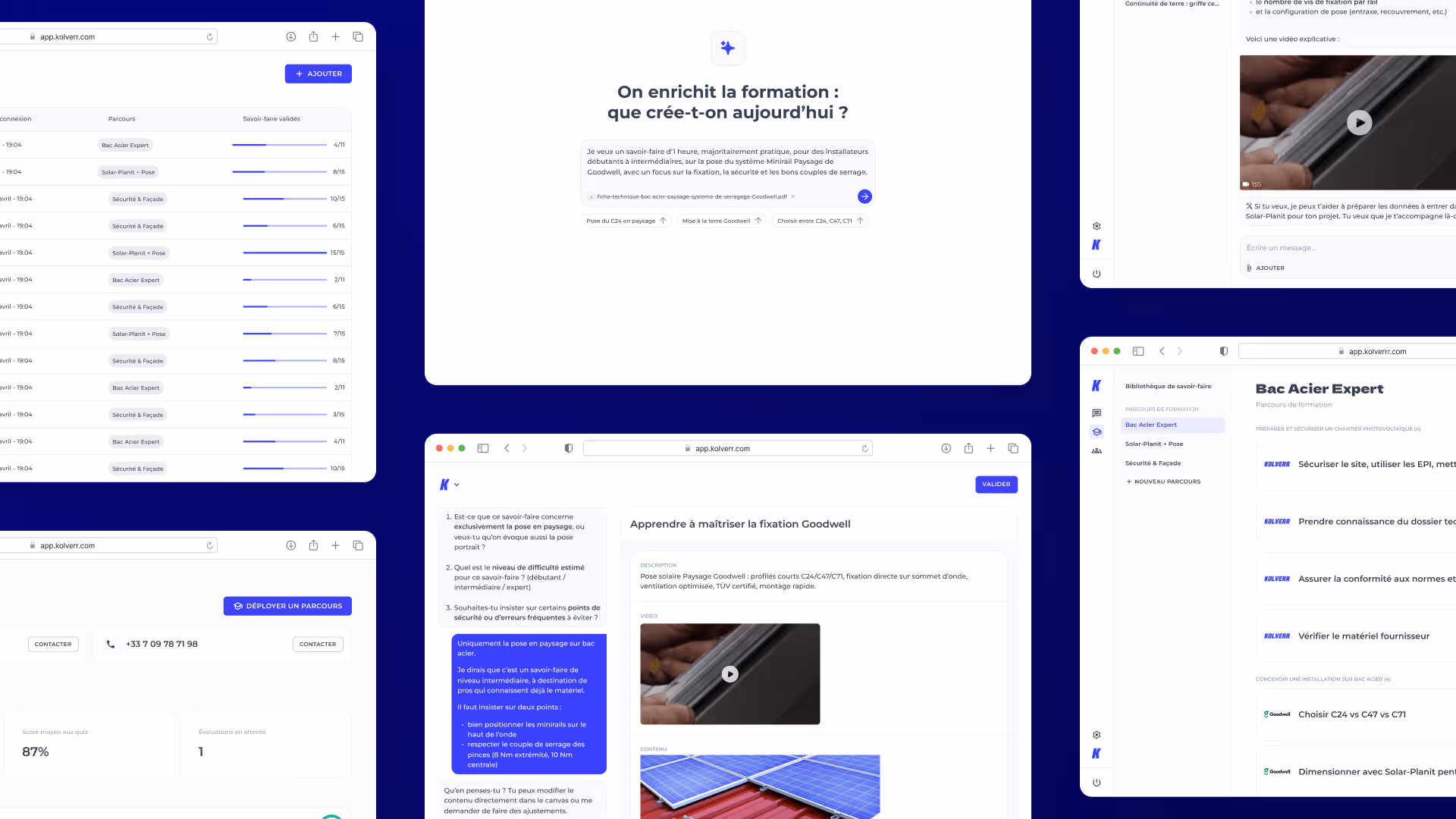 Admin and Course Builder screens