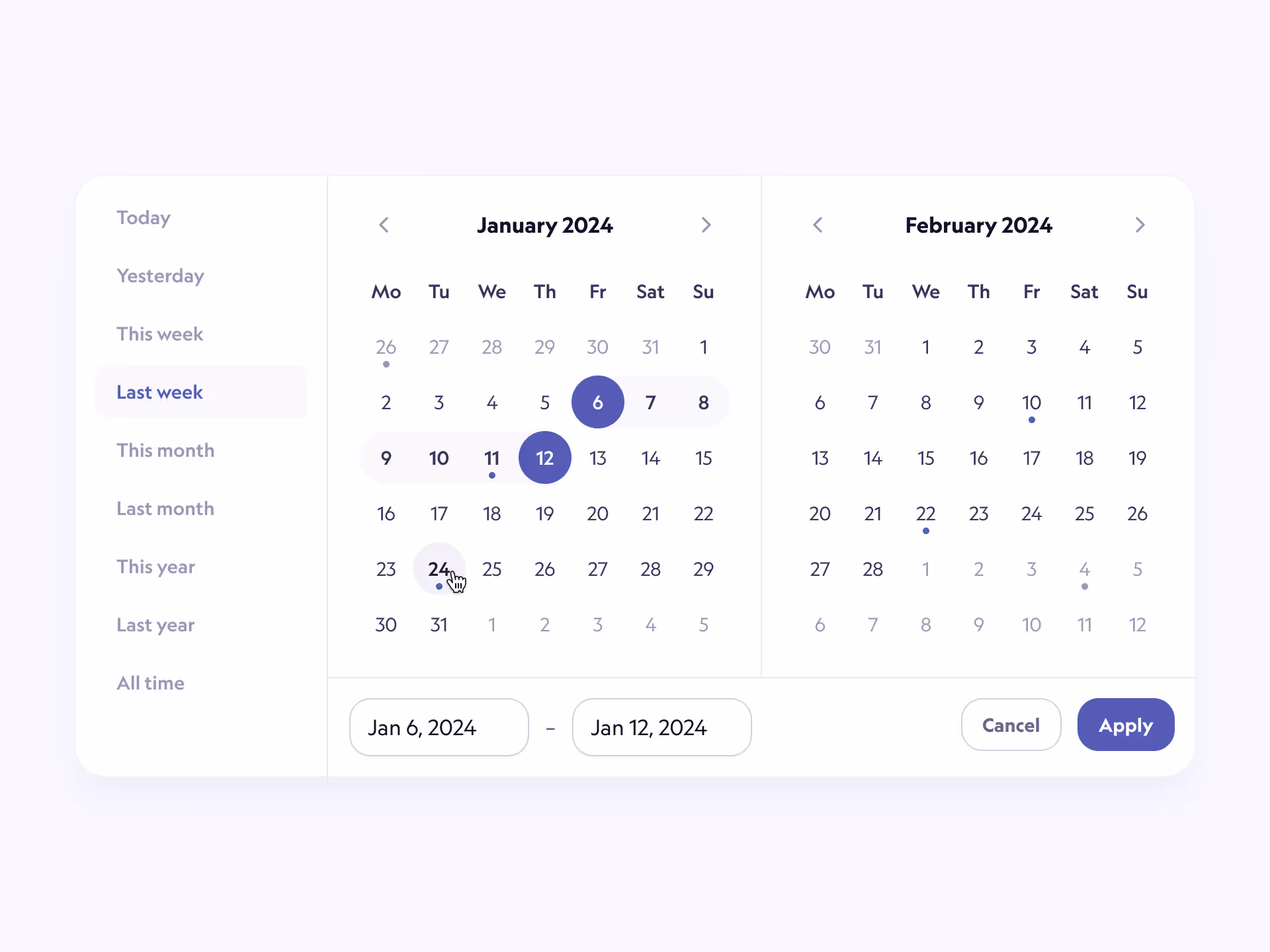 Calendar mockup